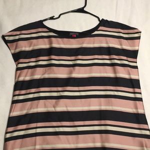 Pink striped blouse by Vince Camuto